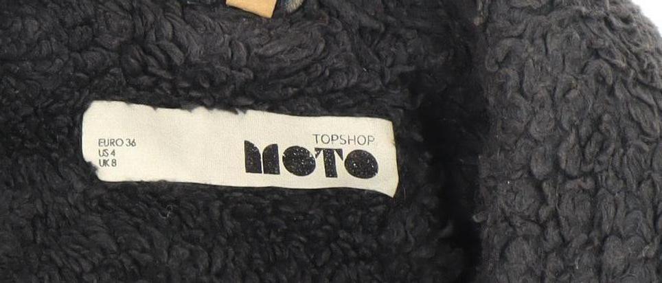 Womens UK Size 8 Topshop Blue Biker Coat