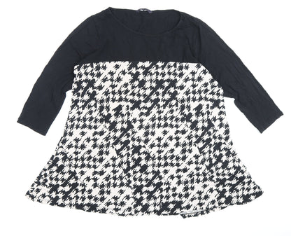 Womens UK Size 18 Marks and Spencer Black Tunic Blouse