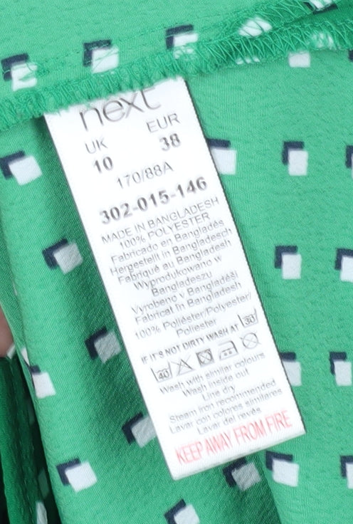 Womens UK Size 10 NEXT Green Basic Blouse