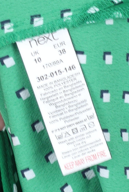 Womens UK Size 10 NEXT Green Basic Blouse