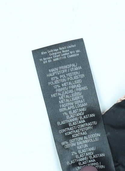 Miss Selfridge Black Floral Cropped Women's Blouse, Size 10