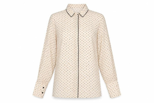 Womens UK Size S Mango Beige Basic Button-Up