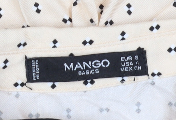 Womens UK Size S Mango Beige Basic Button-Up
