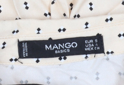 Womens UK Size S Mango Beige Basic Button-Up