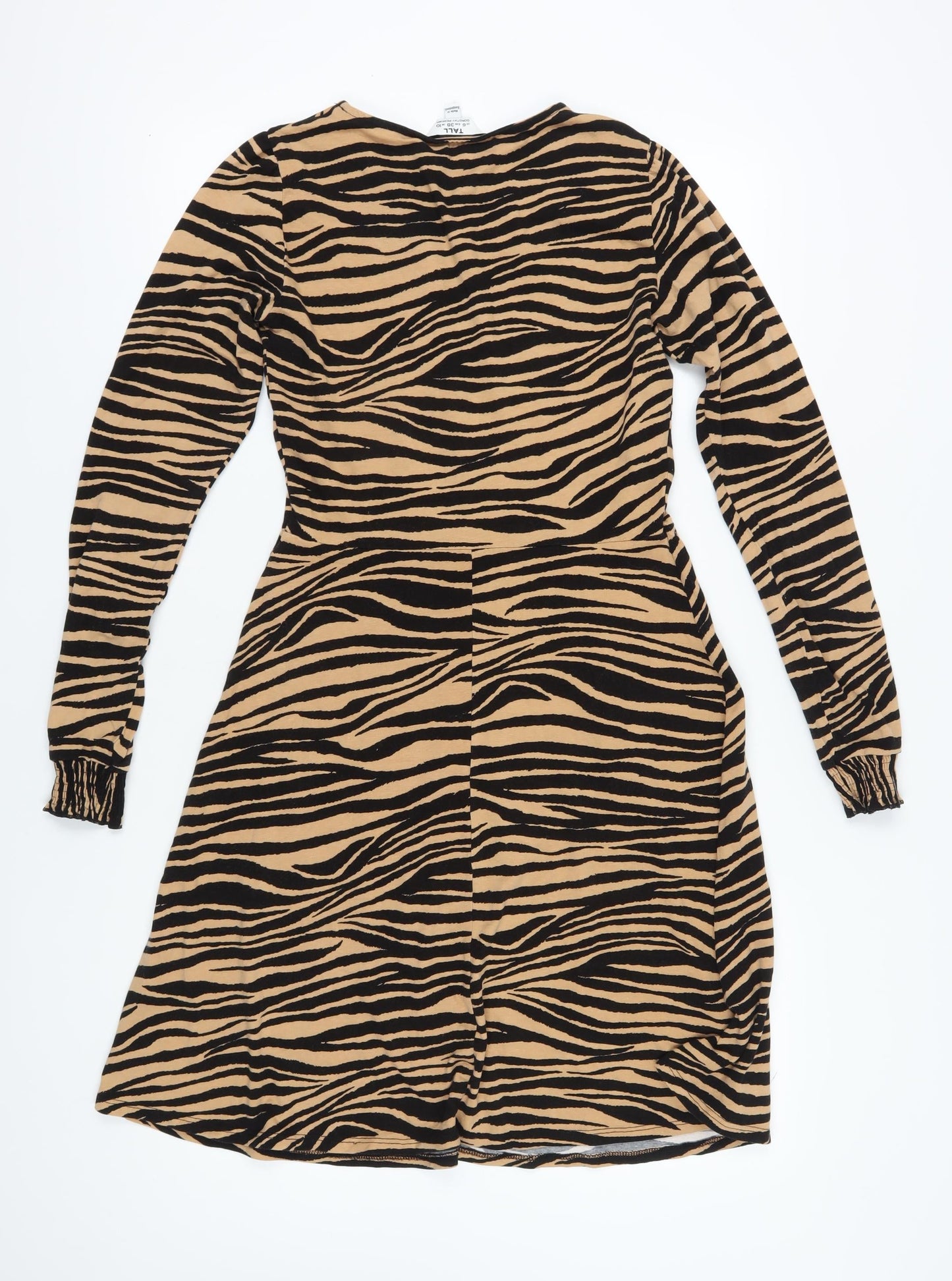 Dorothy Perkins Women's Brown Animal Print Dress Size 10