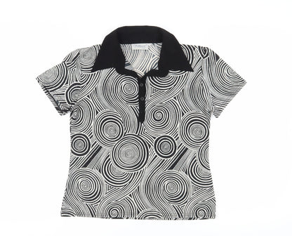 Sukhmani Women's Black & White Polo Shirt S