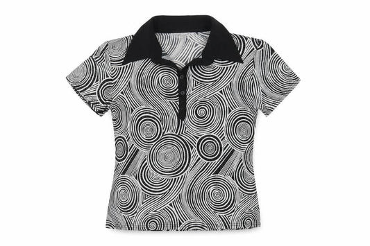 Sukhmani Women's Black & White Polo Shirt S