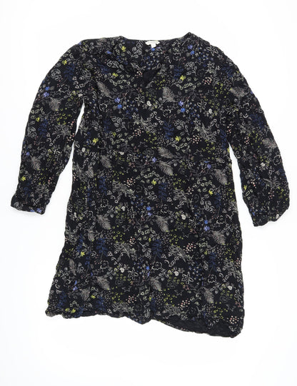 Monsoon Women's Black Floral XL Long Sleeve Dress