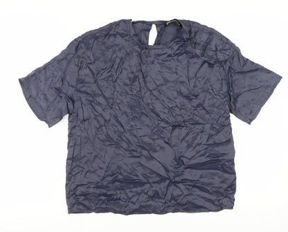 Womens UK Size 12 Zara Blue Basic Blouse