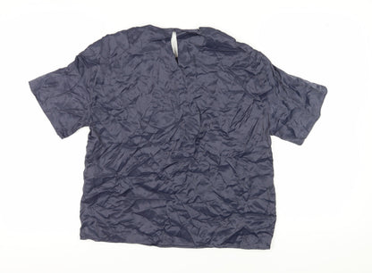 Womens UK Size 12 Zara Blue Basic Blouse
