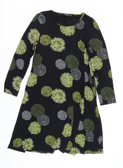 Capri Women’s Black Floral Dress S-M Long Sleeve