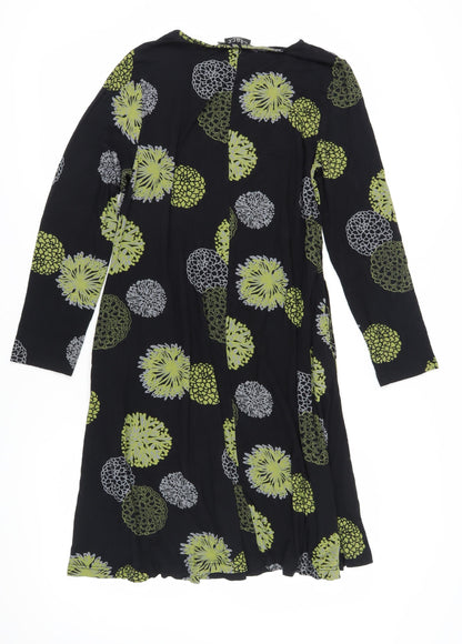 Capri Women’s Black Floral Dress S-M Long Sleeve