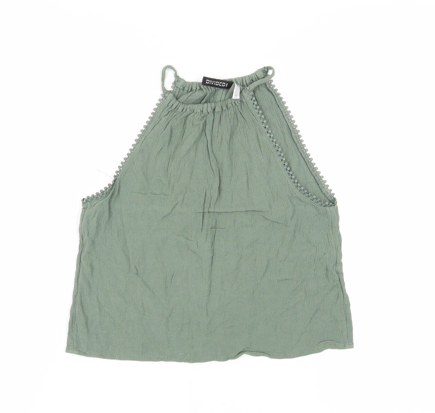 Womens UK Size 8 Divided Green Camisole Tank