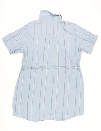 Next Women's Blue Striped Shirt Dress Size 16