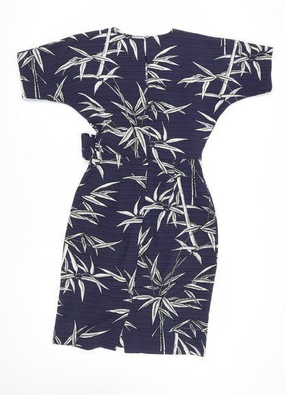 Warehouse Women's Blue Floral Shift Dress Size 10