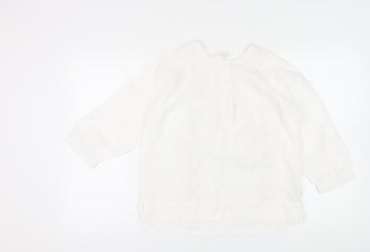 White Stuff Women's White Linen Tunic Blouse, Size 10