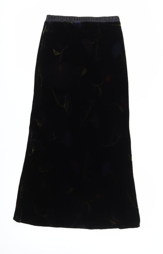 East Black Velvet Midi Skirt Size 10 - Women's Pencil Style