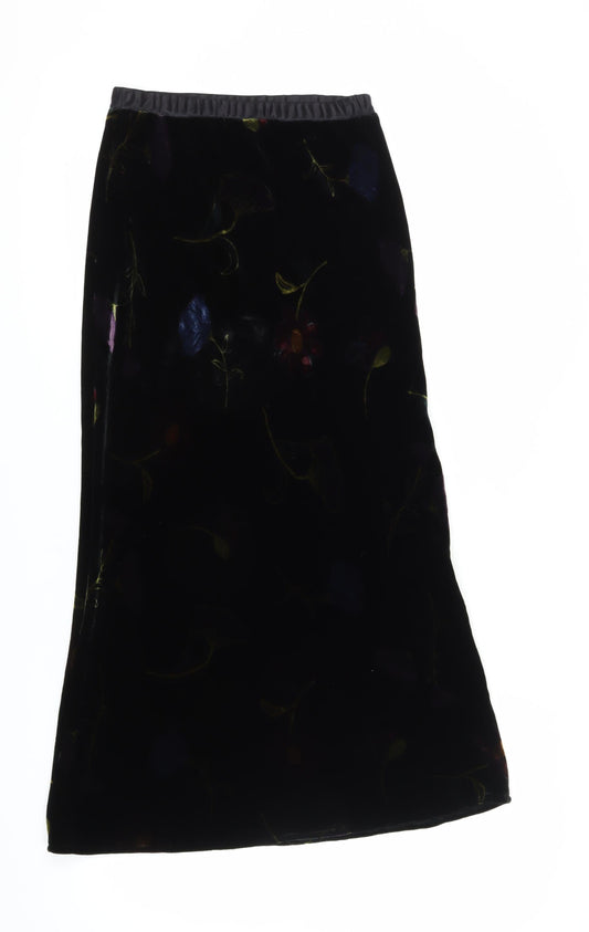 East Black Velvet Midi Skirt Size 10 - Women's Pencil Style