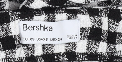 Bershka Women's XS Black & White Check Pencil Skirt