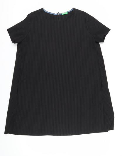 Benetton Women's Black Shift Dress L - Classic Office Style