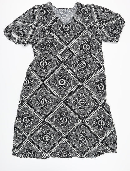 Marks and Spencer Women's Black Paisley Dress, Size 18