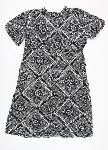 Marks and Spencer Women's Black Paisley Dress, Size 18