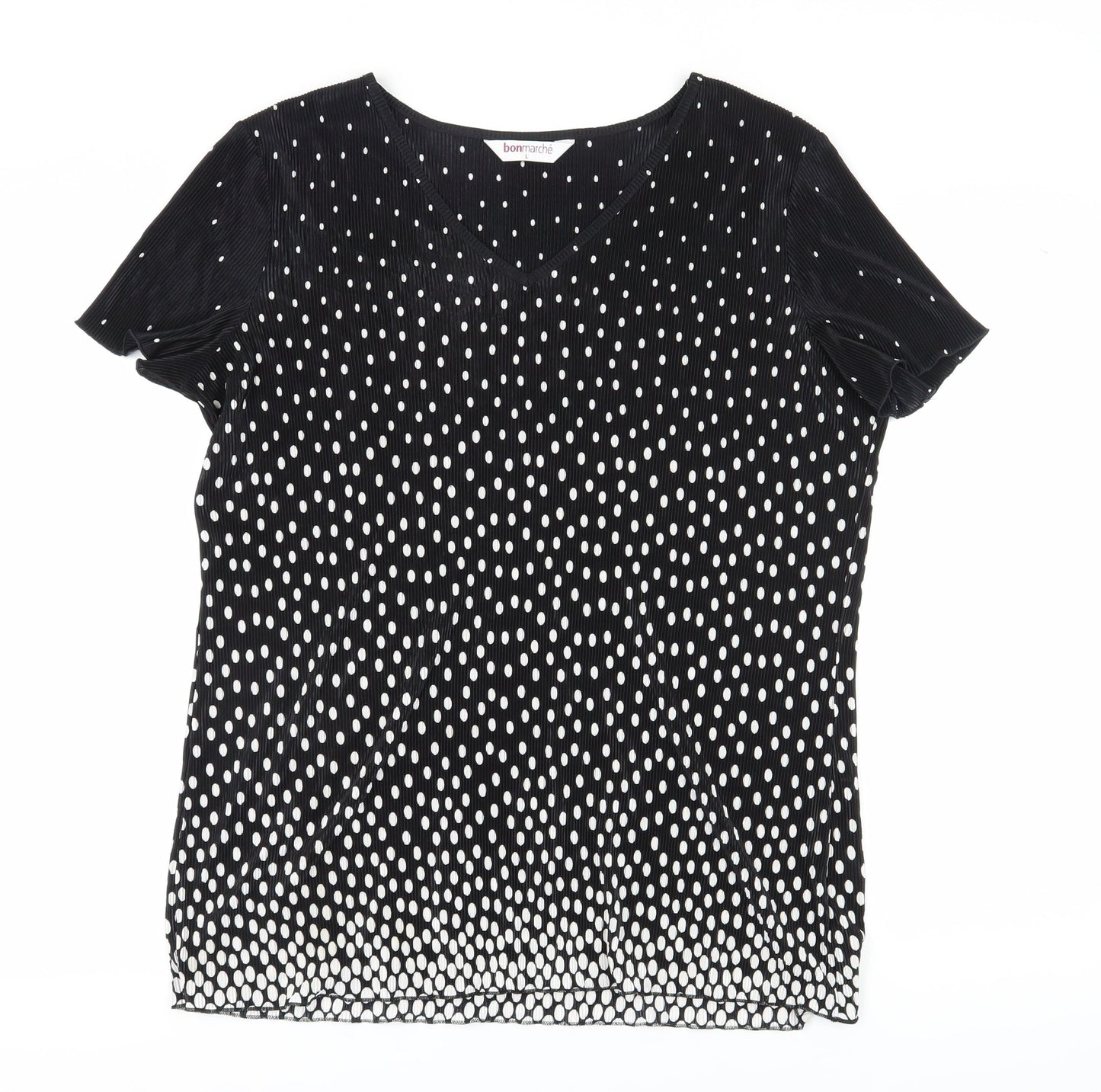 Womens UK Size L Bonmarché Black Basic T-Shirt
