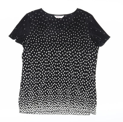 Womens UK Size L Bonmarché Black Basic T-Shirt
