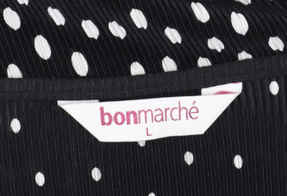Womens UK Size L Bonmarché Black Basic T-Shirt
