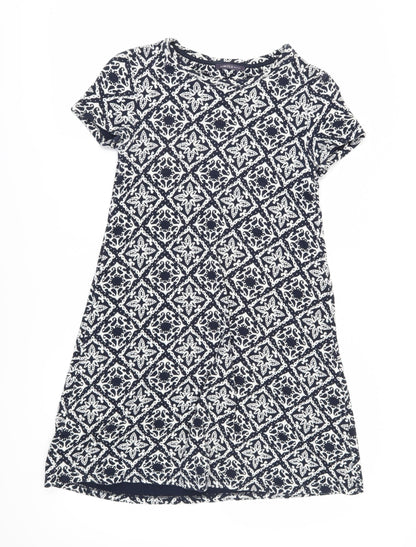 Marks and Spencer Women's Blue Shift Dress, Size 8