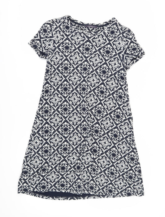 Marks and Spencer Women's Blue Shift Dress, Size 8