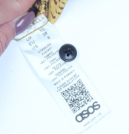 Womens UK Size 10 ASOS Yellow Tunic Blouse
