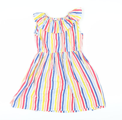 Hullabaloo Girls Multicoloured Striped A-Line Dress 11-12 Yrs
