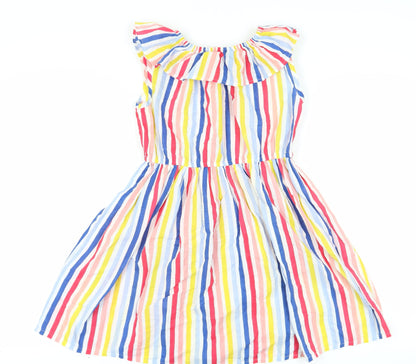 Hullabaloo Girls Multicoloured Striped A-Line Dress 11-12 Yrs