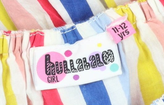 Hullabaloo Girls Multicoloured Striped A-Line Dress 11-12 Yrs