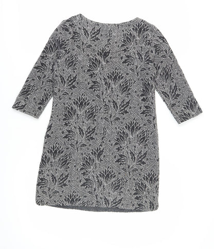 White Stuff Women’s Black Geometric Shift Dress Size 8