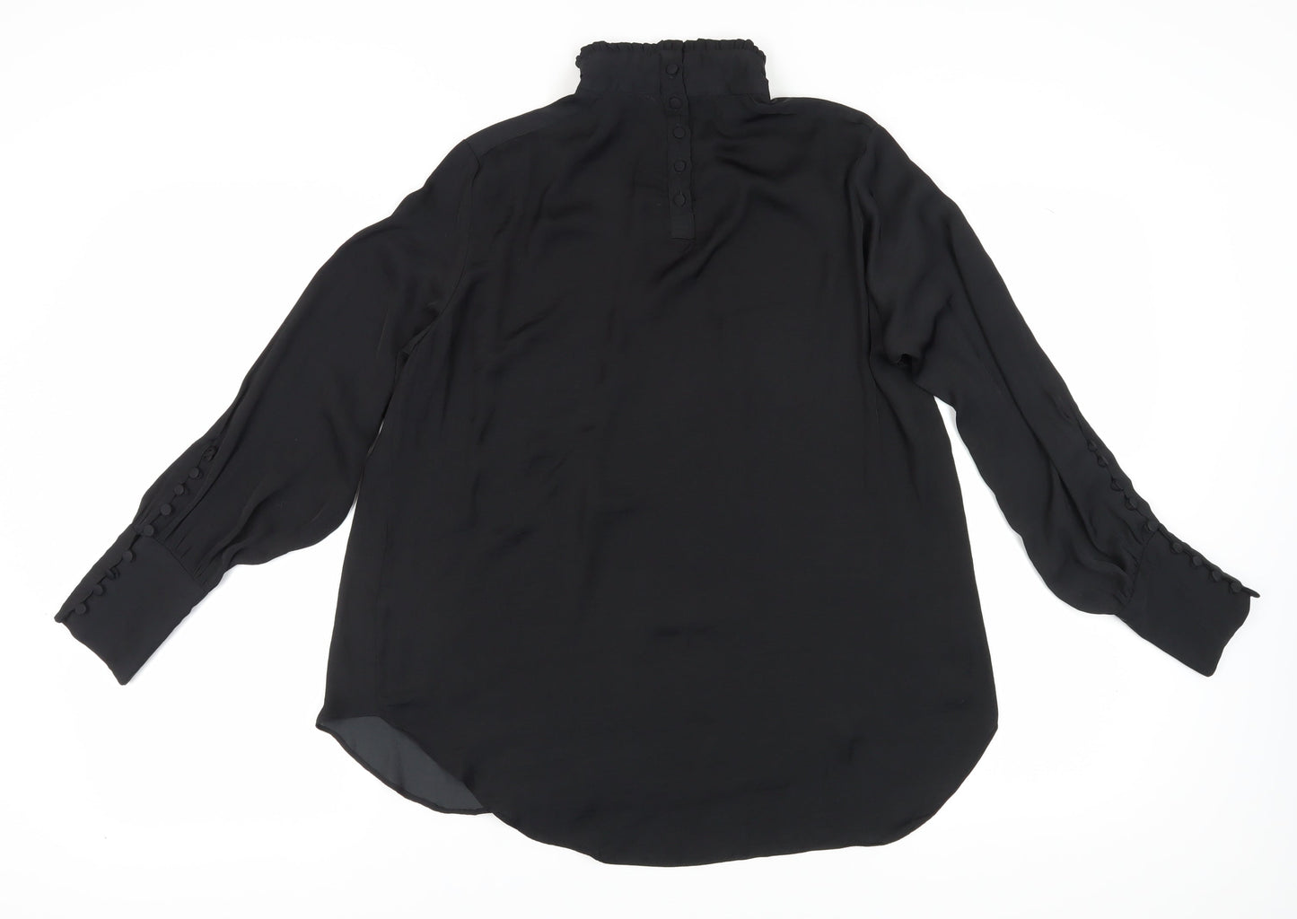 Zara Woman Black High Neck Blouse, Women Size 12