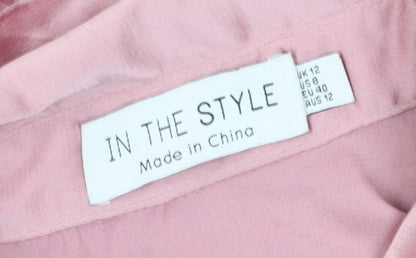 Womens UK Size 12 In the Style Pink  Button-Up