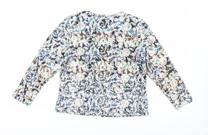 Klass Women's Blue Floral Suit Jacket, Size 16