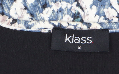 Klass Women's Blue Floral Suit Jacket, Size 16