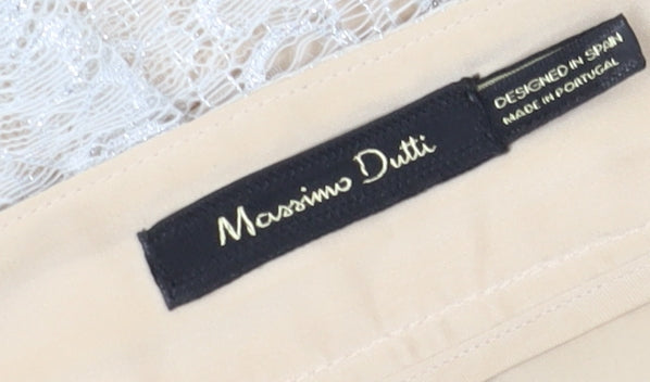 Massimo Dutti Women's Beige Lace Mini Skirt Size 12