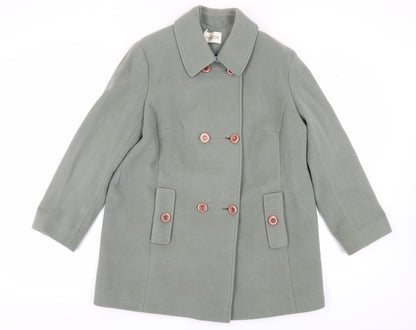Womens UK Size 14 Eastex Green Pea Coat Coat