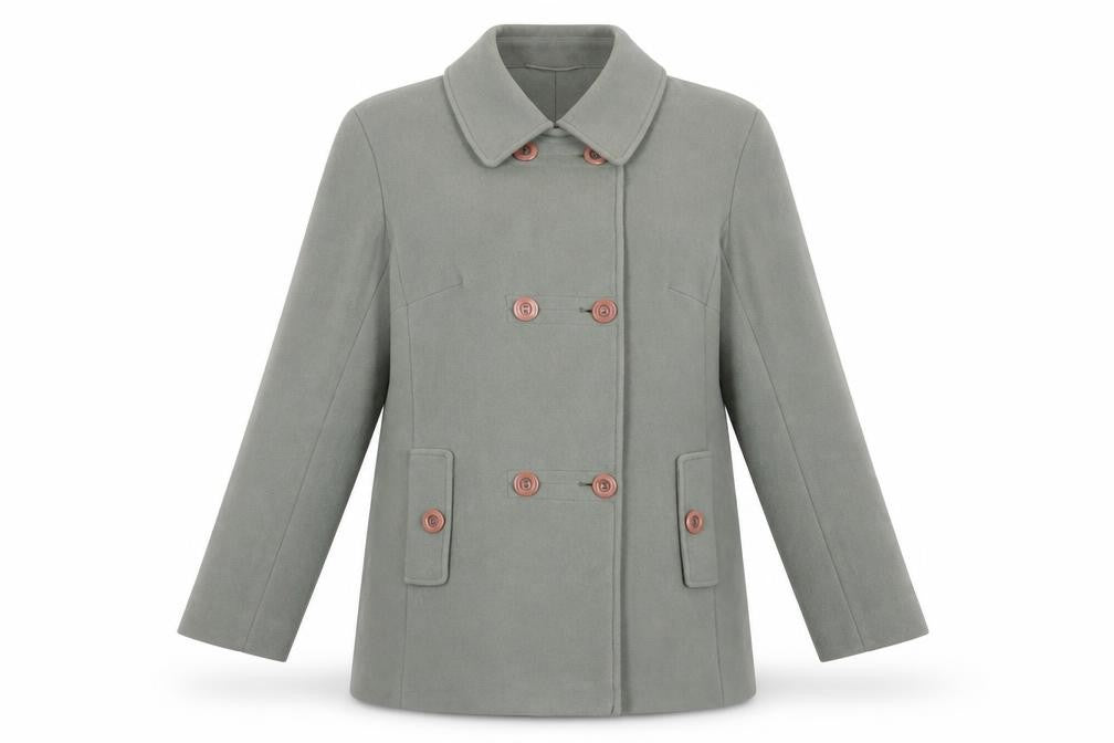 Womens UK Size 14 Eastex Green Pea Coat Coat