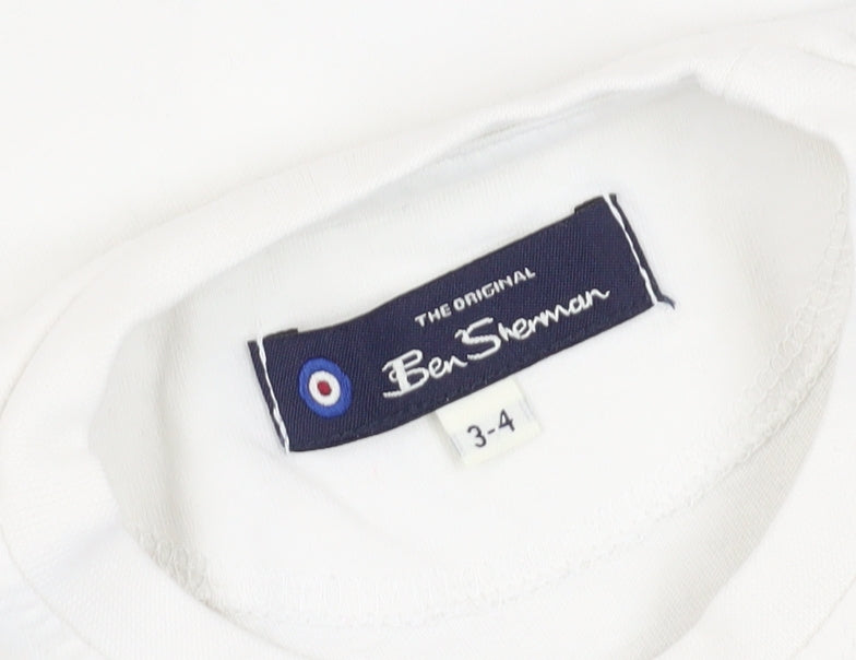 Ben Sherman Boys White Graphic T-Shirt 3-4 Years
