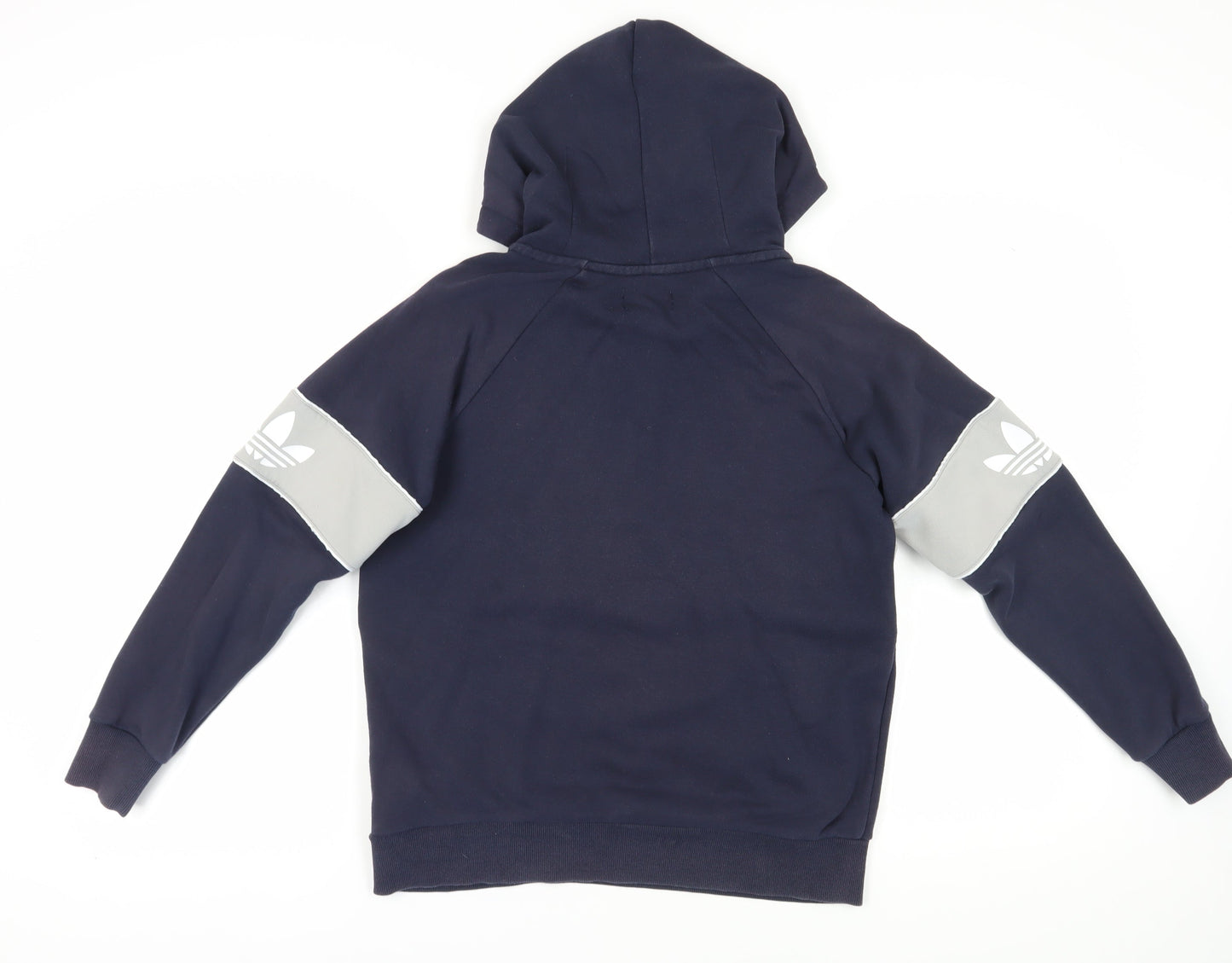 Adidas Unisex Blue Grey Hoodie, Small, Logo Style