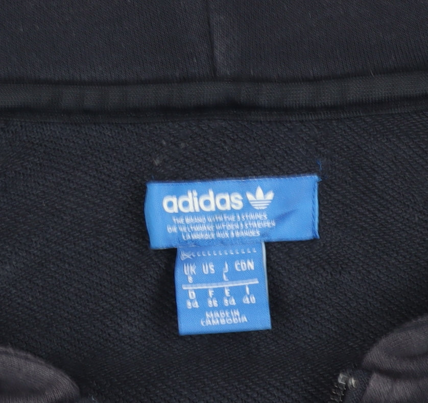 Adidas Unisex Blue Grey Hoodie, Small, Logo Style