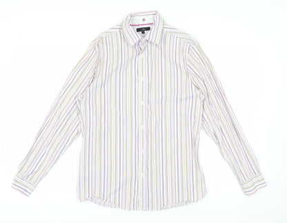Jeff Banks Men's Multicoloured Striped Shirt Small