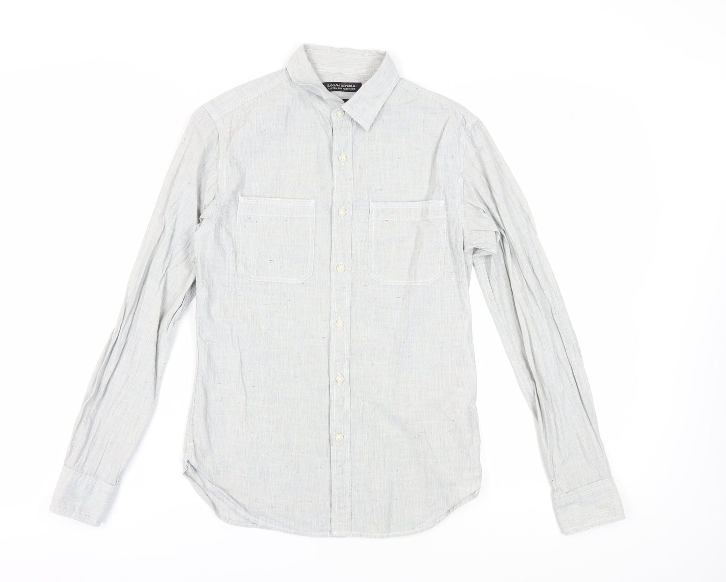 Banana Republic Men's Ivory Striped XS Casual Shirt