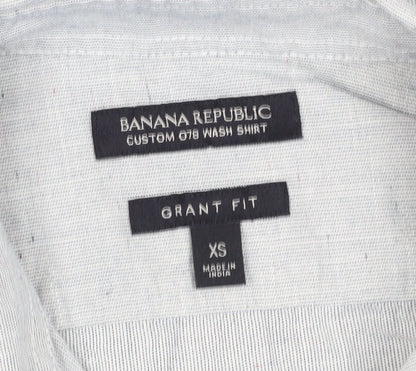 Banana Republic Men's Ivory Striped XS Casual Shirt