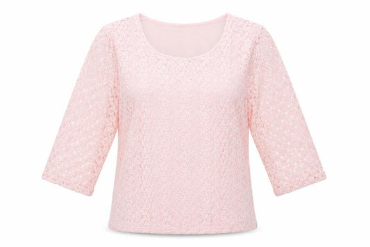 Womens UK Size M Viyella Pink Lace Blouse